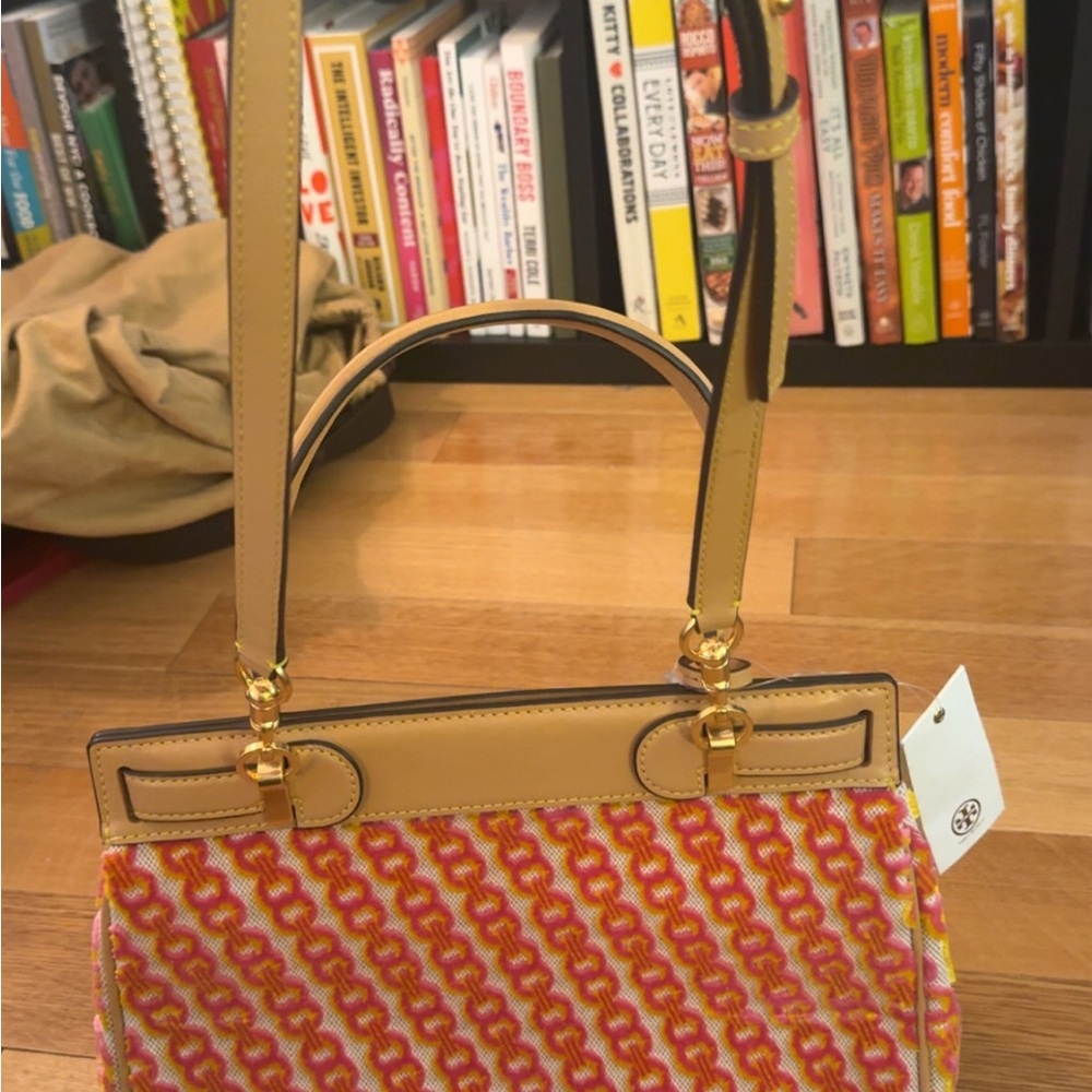 Tory Burch Lee Radziwill Satchel - Pink and Tan - Picture 8 of 10